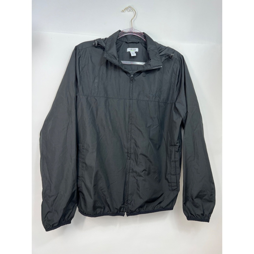IZOD 1/4‎ Zip Up Black Pullover Golf Windbreaker With Pockets Womens Size XP